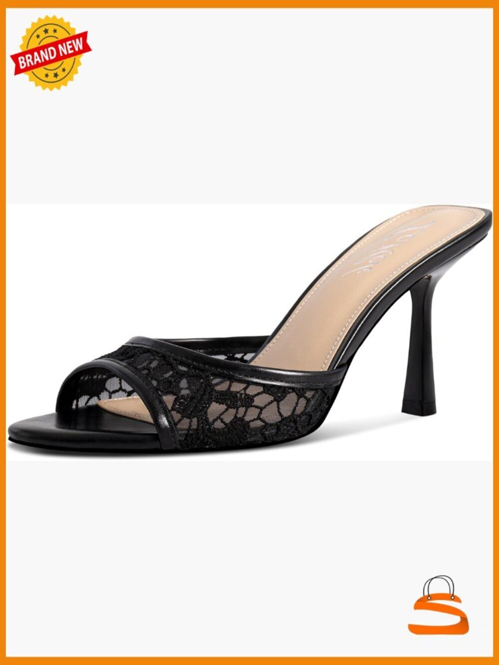 Kitten Heel Open Toe Mules Lace Heeled Sandals Slip On Dress Shoes